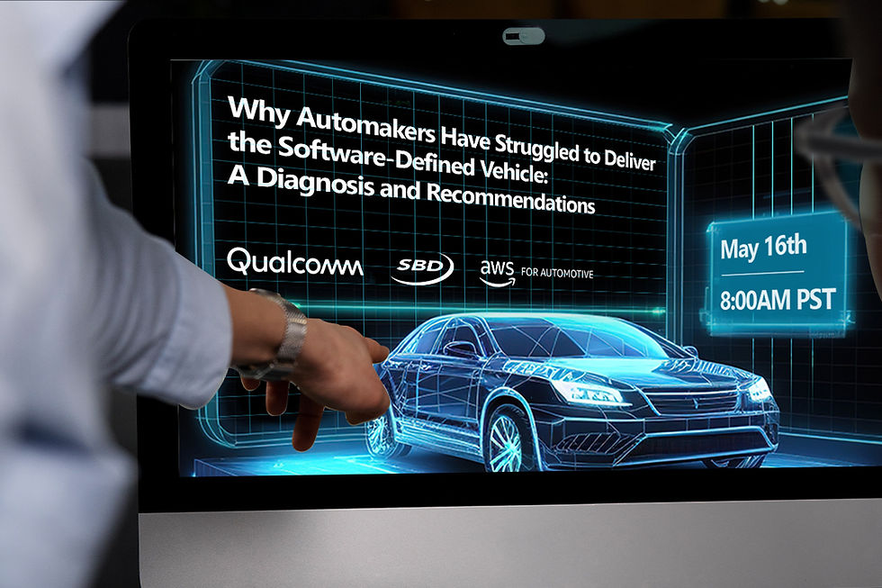 SDV Webinar Main Image - SBD Automotive, Qualcomm & AWS